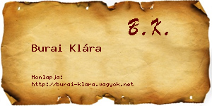 Burai Klára névjegykártya
